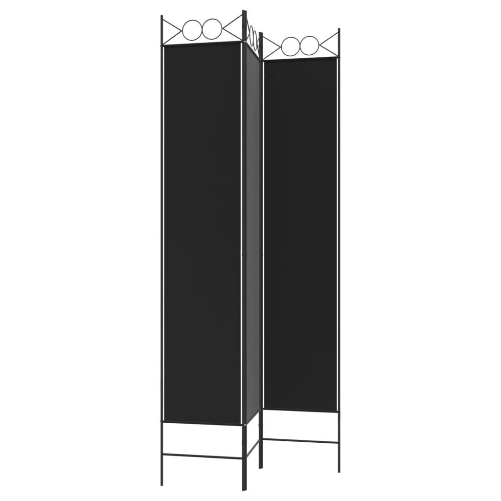 3-Panel Room Divider Black 47.2"x86.6" Fabric at Set Shop and Smile