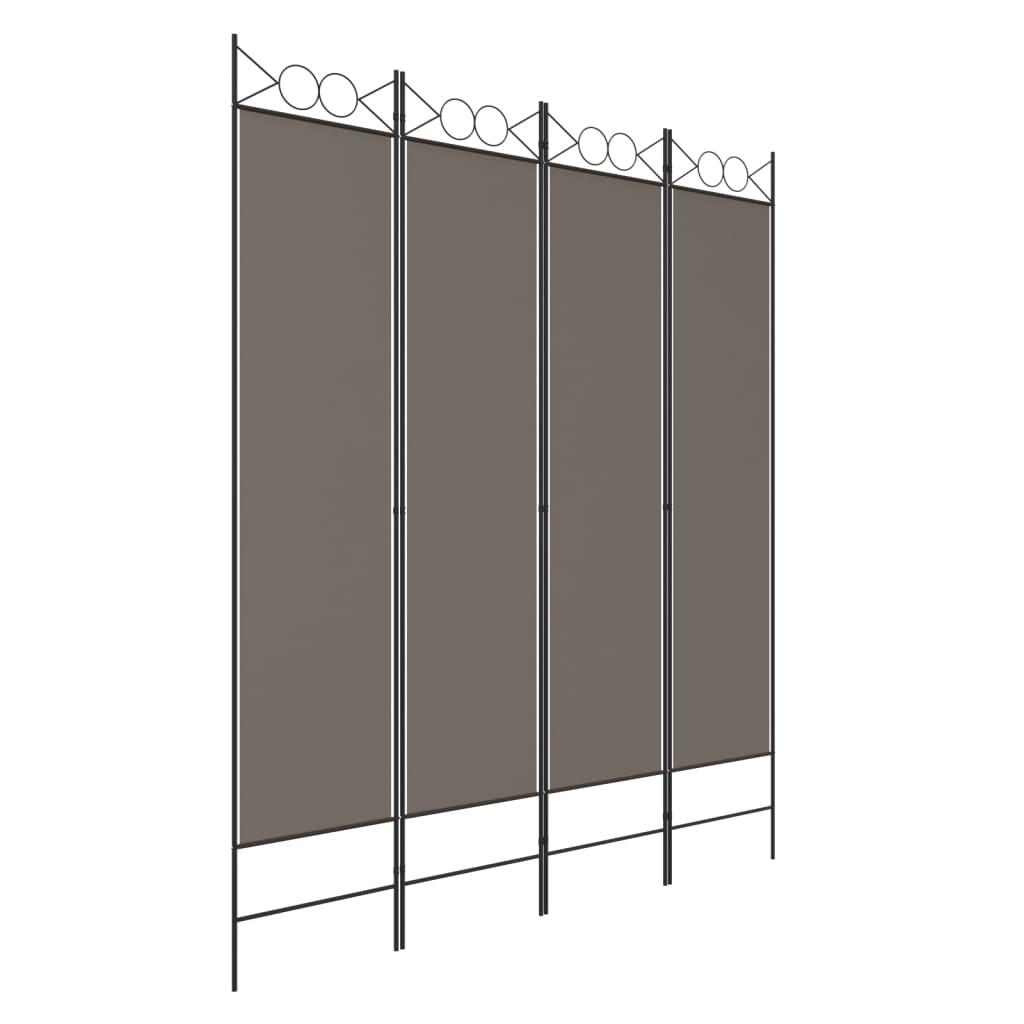 4-Panel Room Divider Anthracite 63"x86.6" Fabric at Set Shop and Smile