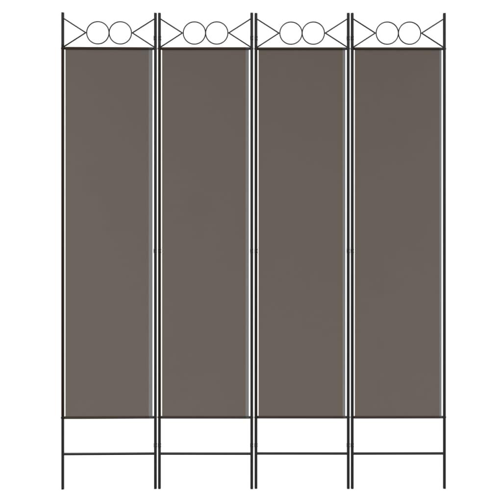4-Panel Room Divider Anthracite 63"x86.6" Fabric at Set Shop and Smile