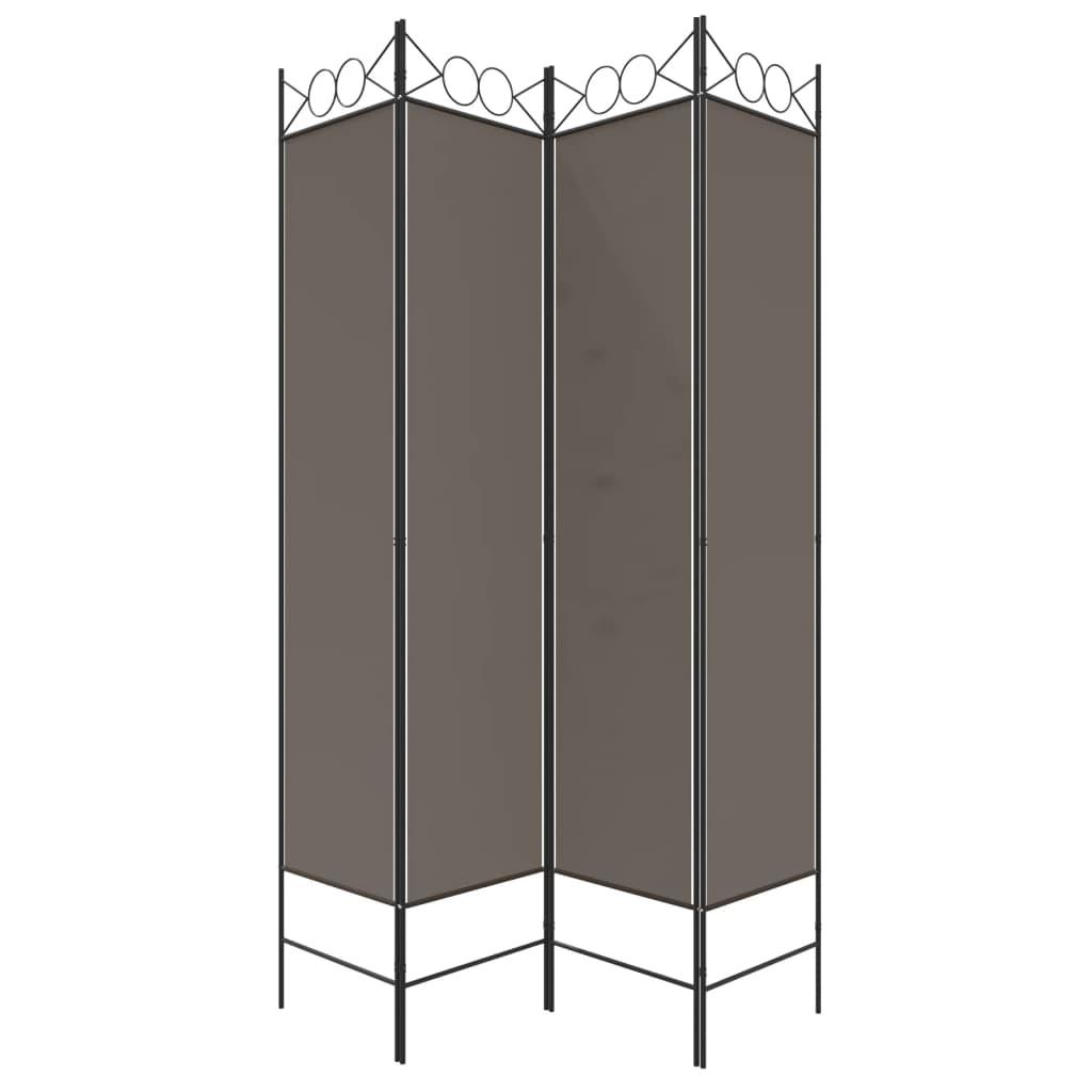 4-Panel Room Divider Anthracite 63"x86.6" Fabric at Set Shop and Smile