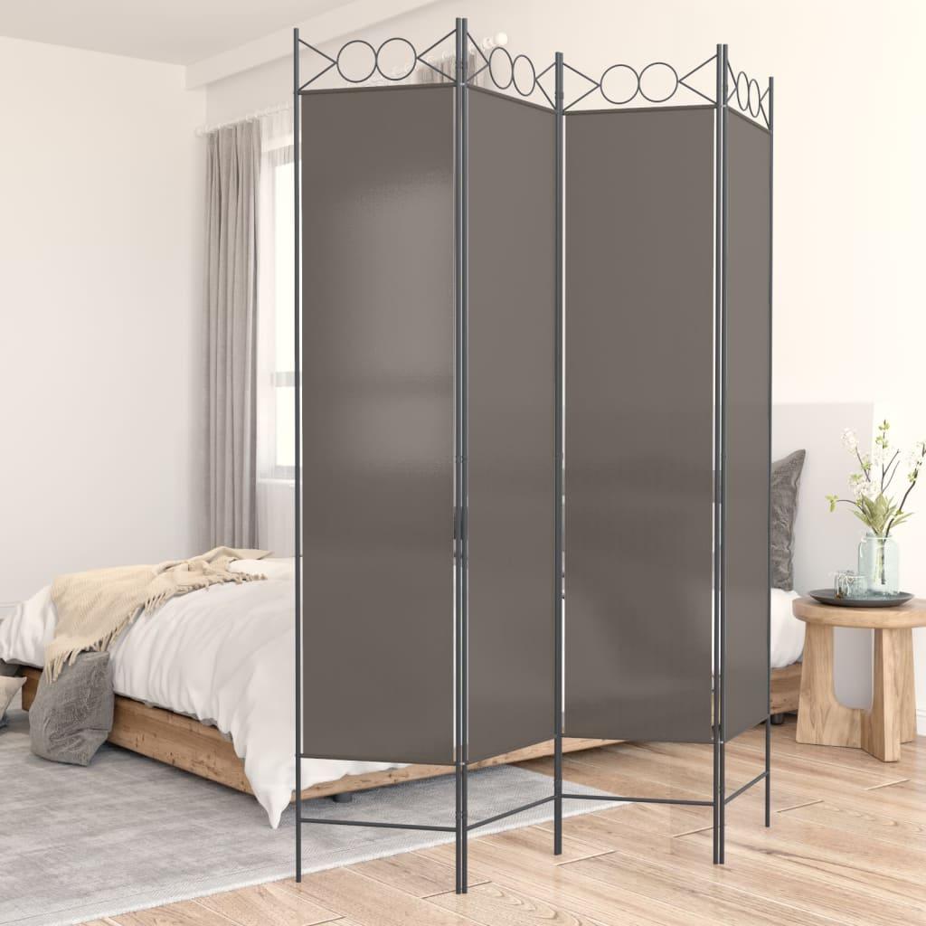 4-Panel Room Divider Anthracite 63"x86.6" Fabric at Set Shop and Smile