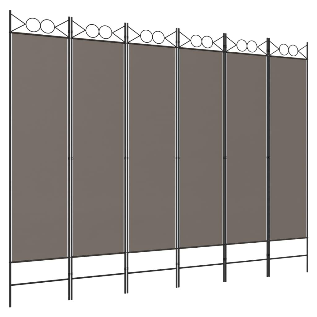 6-Panel Room Divider Anthracite 94.5"x86.6" Fabric at Set Shop and Smile