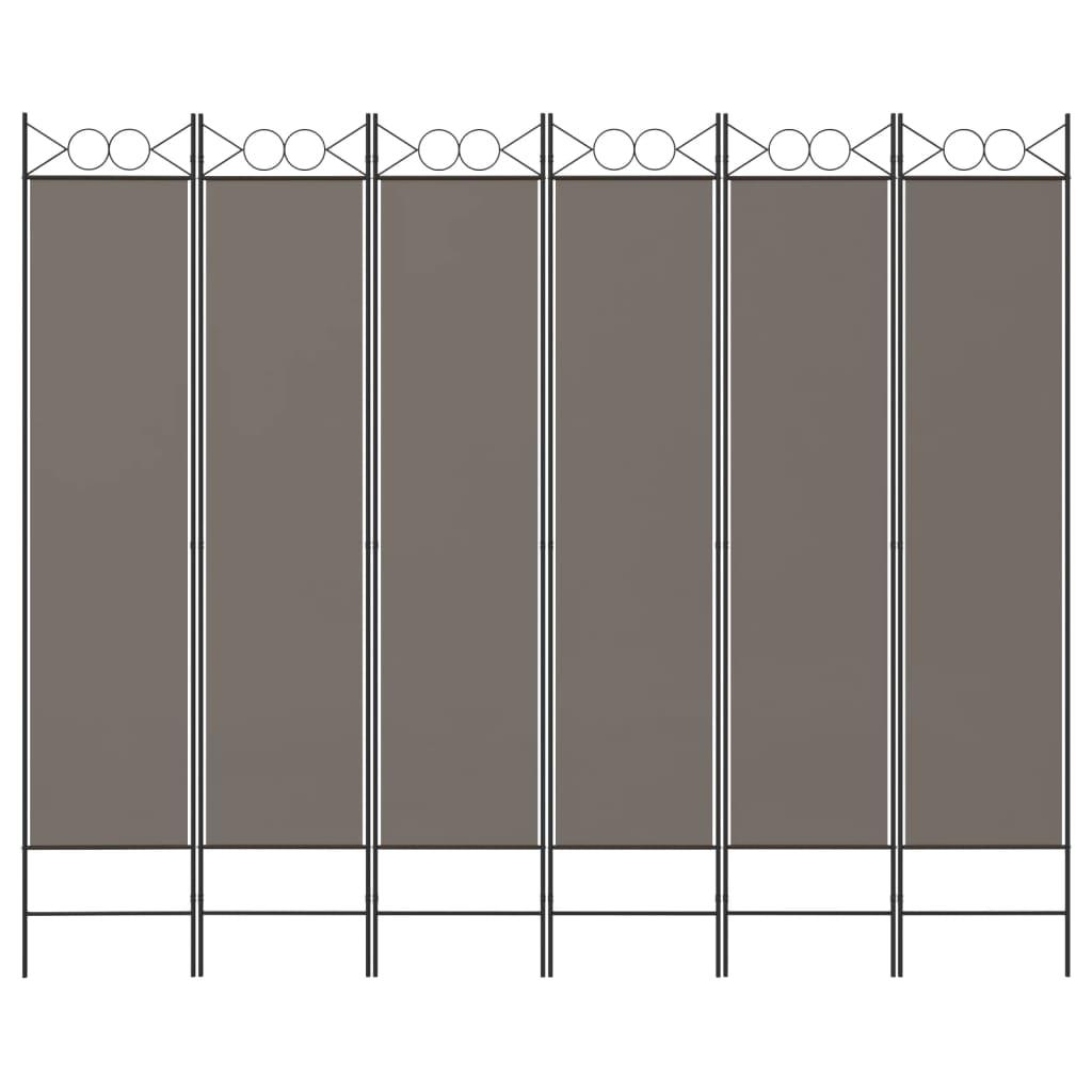 6-Panel Room Divider Anthracite 94.5"x86.6" Fabric at Set Shop and Smile