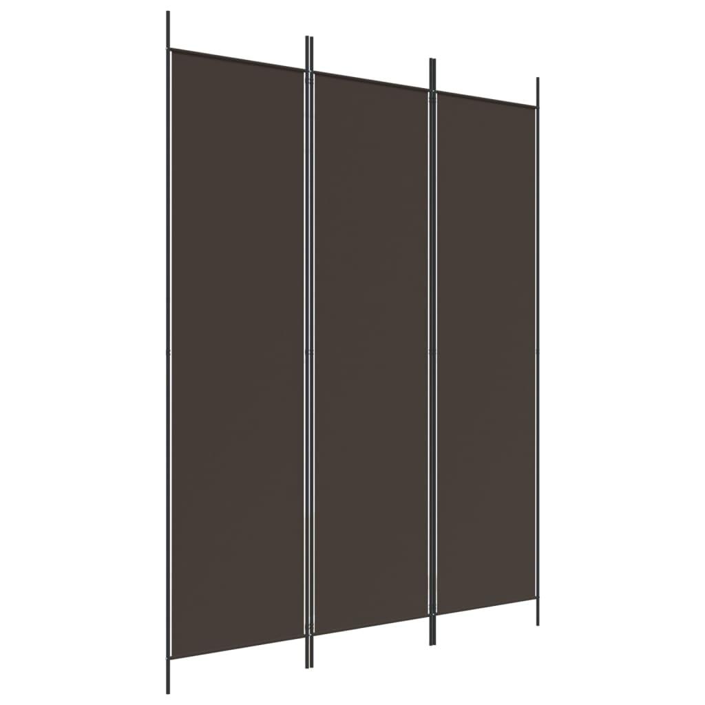 3-Panel Room Divider Brown 59.1"x78.7" Fabric at Set Shop and Smile