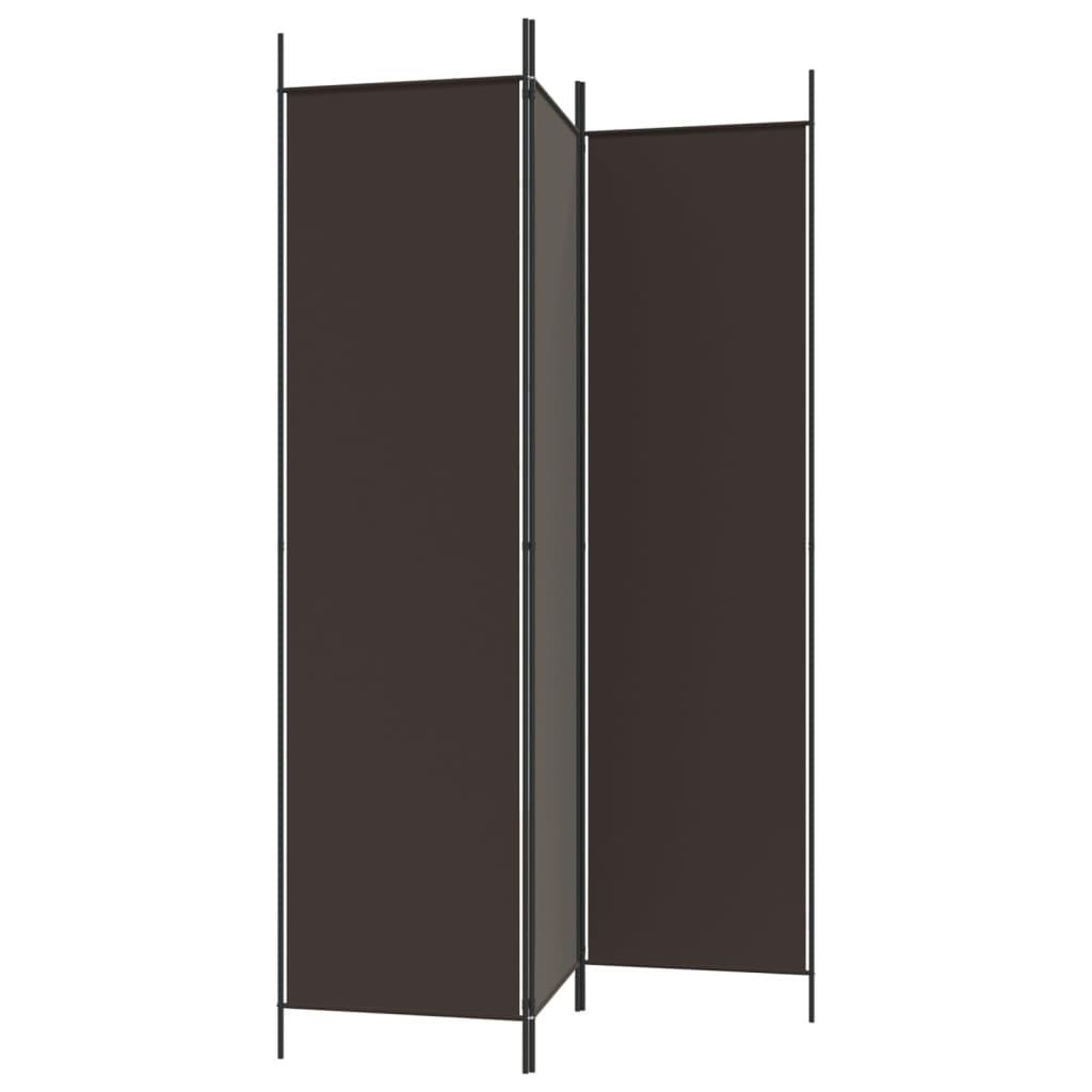 3-Panel Room Divider Brown 59.1"x78.7" Fabric at Set Shop and Smile