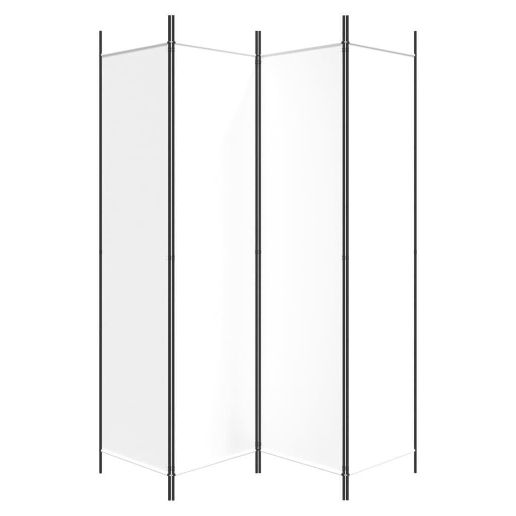 4-Panel Room Divider White 78.7"x78.7" Fabric at Set Shop and Smile