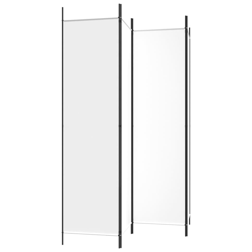 4-Panel Room Divider White 78.7"x78.7" Fabric at Set Shop and Smile
