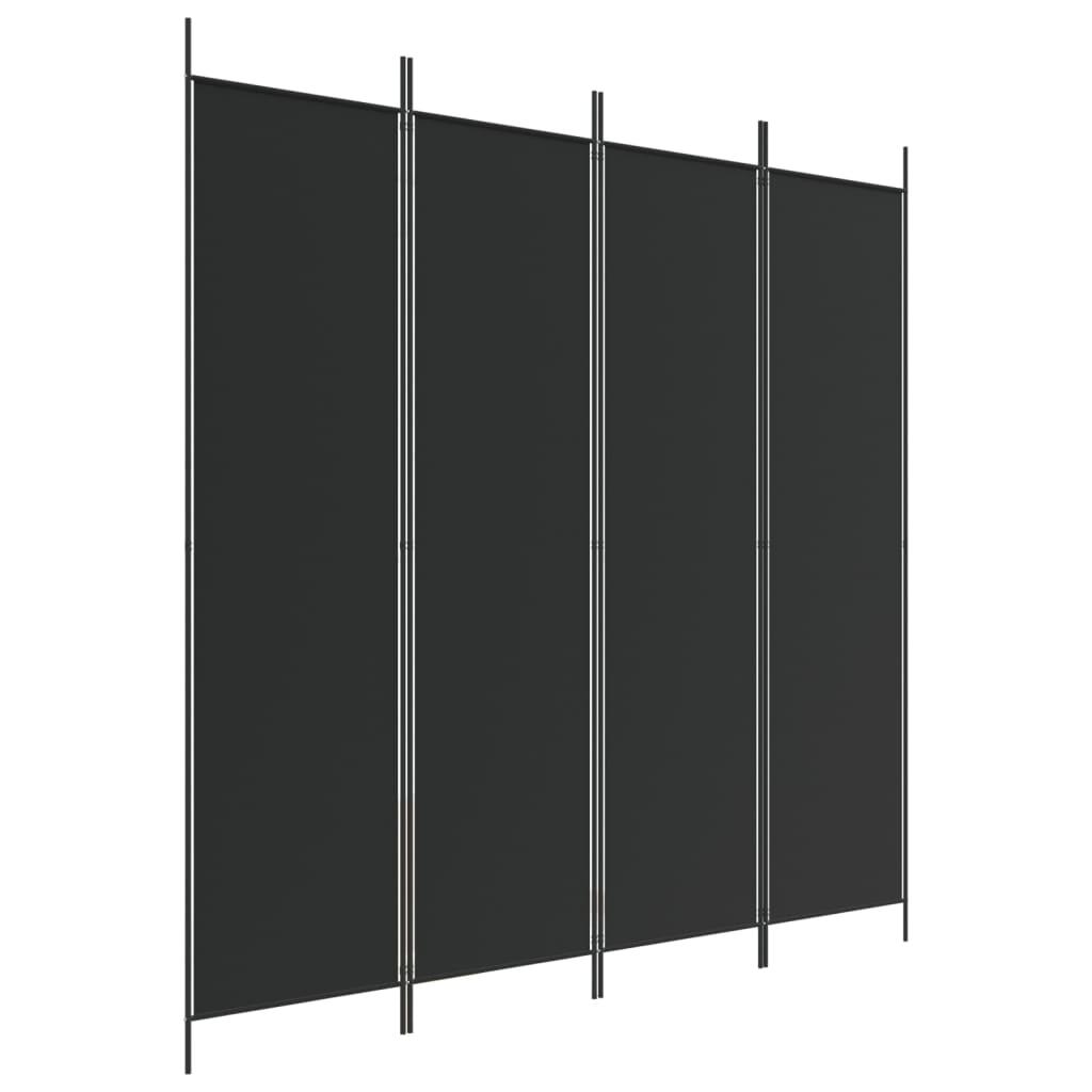 4-Panel Room Divider Black 78.7"x78.7" Fabric at Set Shop and Smile