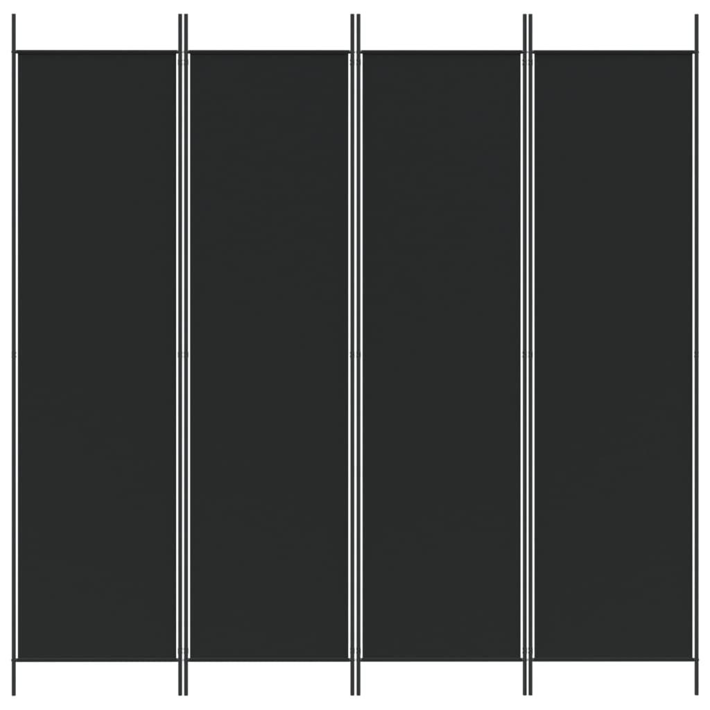 4-Panel Room Divider Black 78.7"x78.7" Fabric at Set Shop and Smile