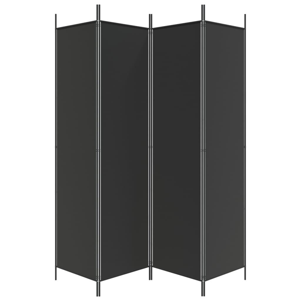 4-Panel Room Divider Black 78.7"x78.7" Fabric at Set Shop and Smile