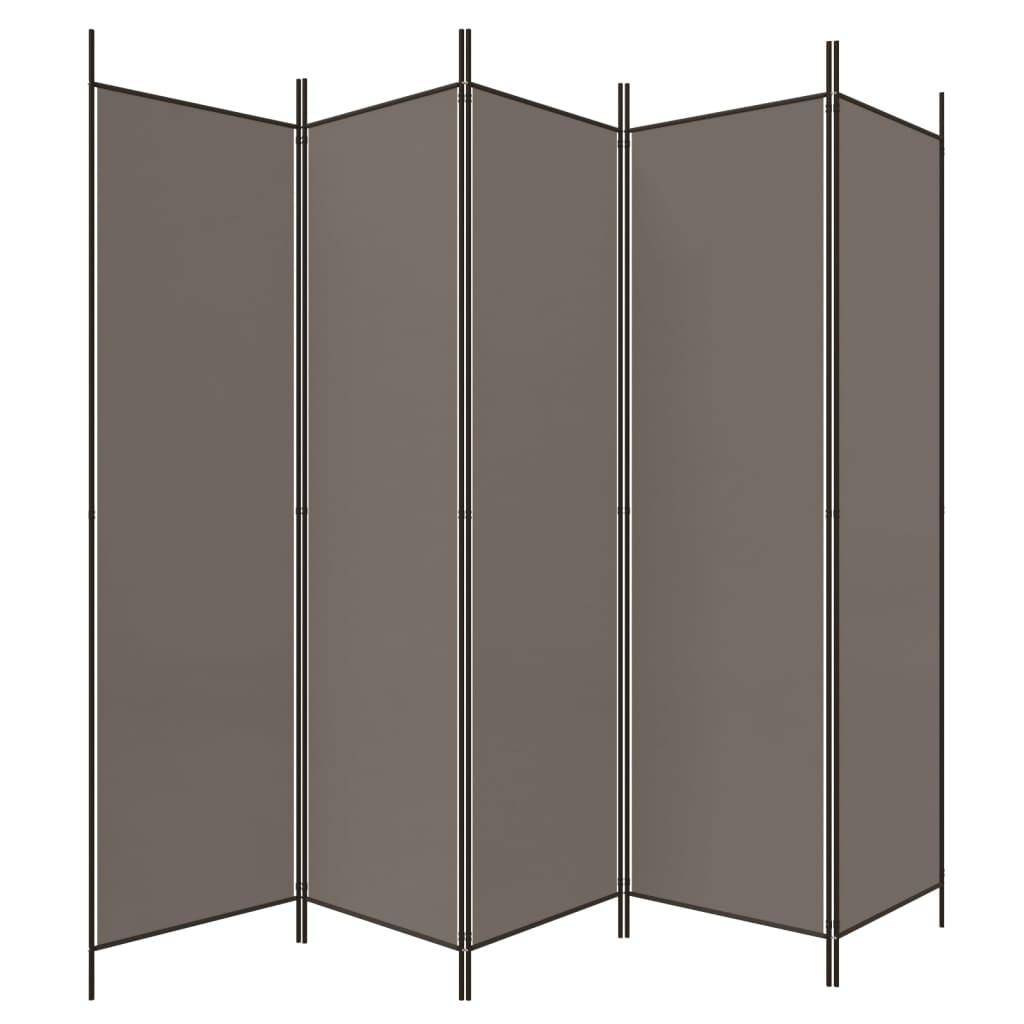 5-Panel Room Divider Anthracite 98.4"x78.7" Fabric at Set Shop and Smile