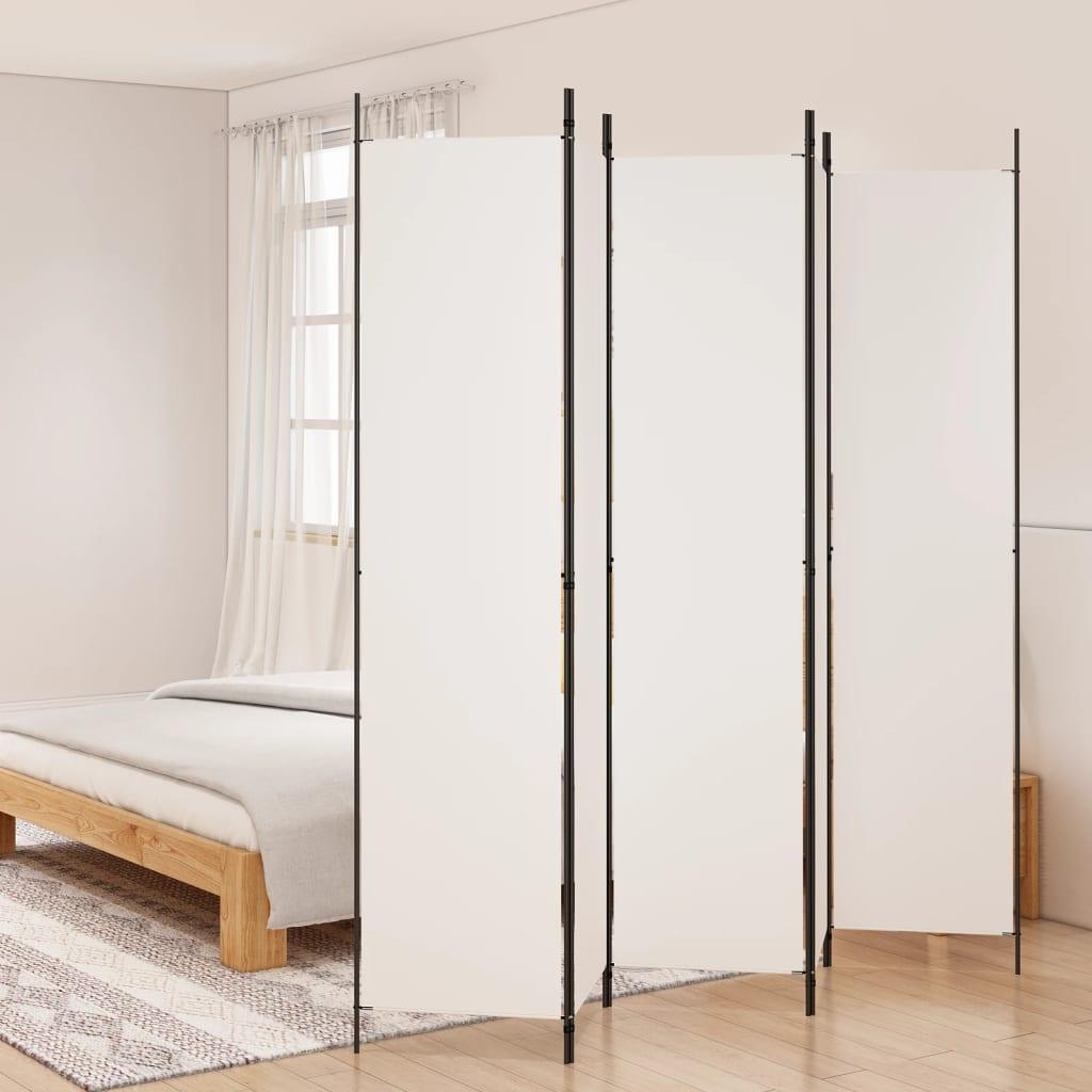 5-Panel Room Divider White 98.4"x86.6" Fabric at Set Shop and Smile