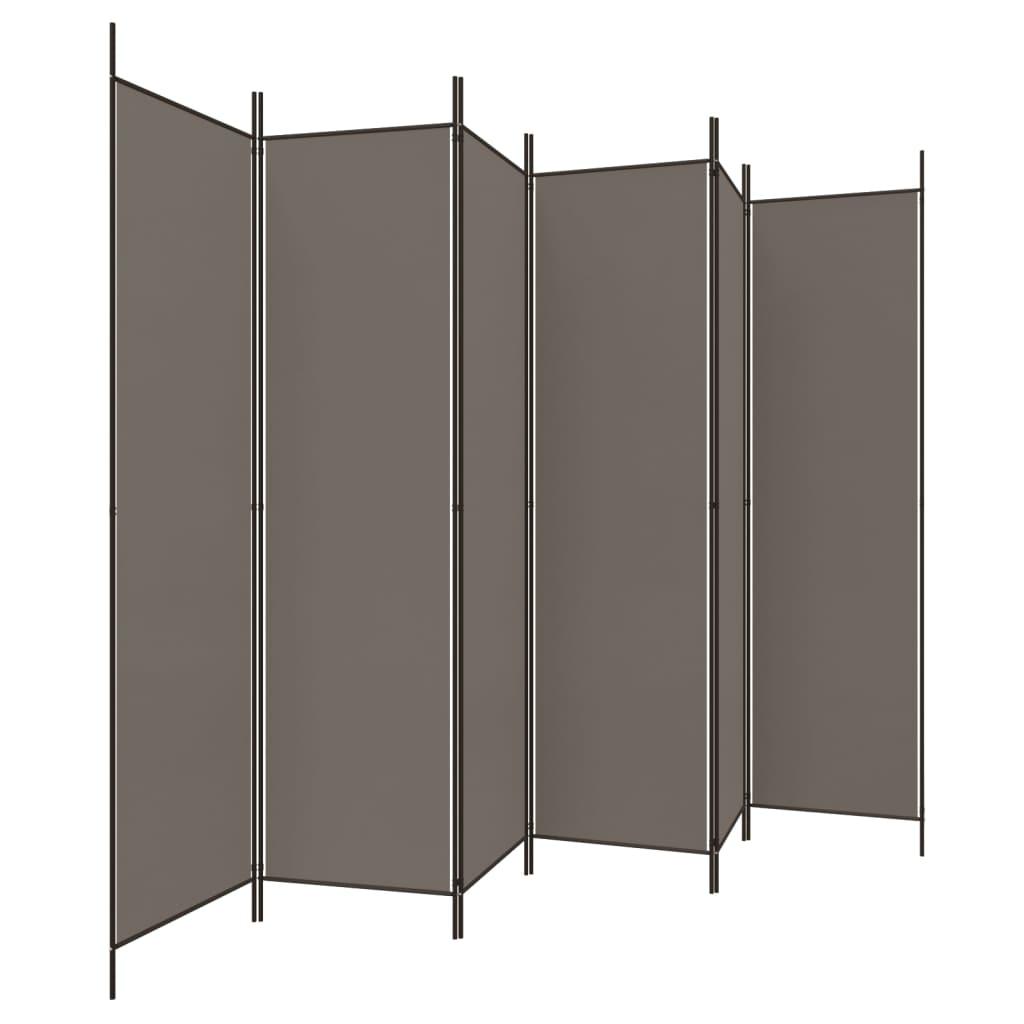 6-Panel Room Divider Anthracite 118.1"x86.6" Fabric at Set Shop and Smile