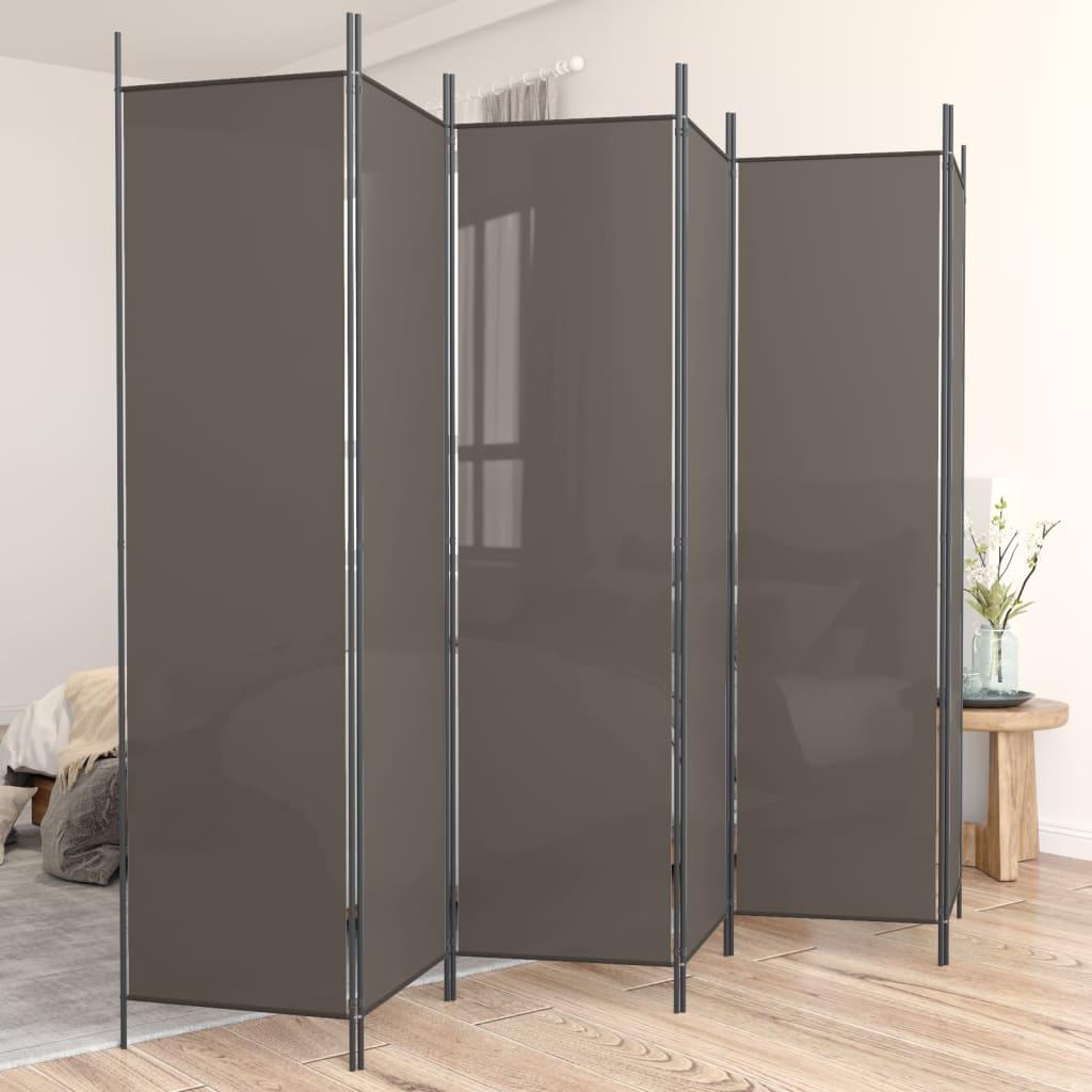 6-Panel Room Divider Anthracite 118.1"x86.6" Fabric at Set Shop and Smile