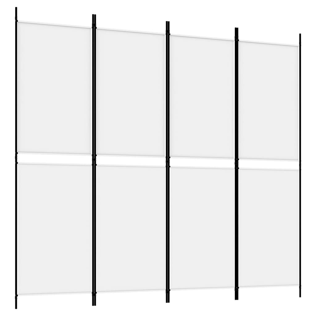 4-Panel Room Divider White 78.7"x70.9" Fabric at Set Shop and Smile