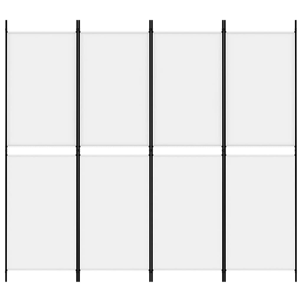 4-Panel Room Divider White 78.7"x70.9" Fabric at Set Shop and Smile