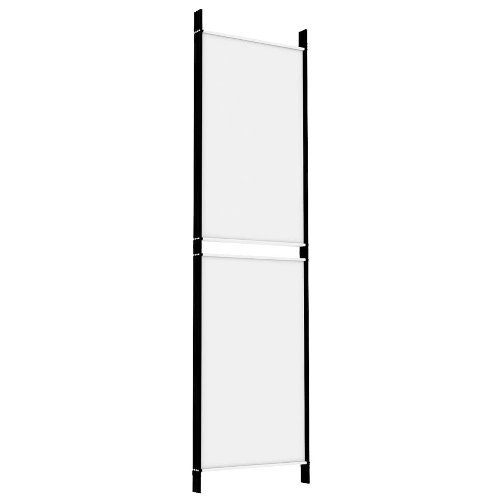 4-Panel Room Divider White 78.7"x70.9" Fabric at Set Shop and Smile