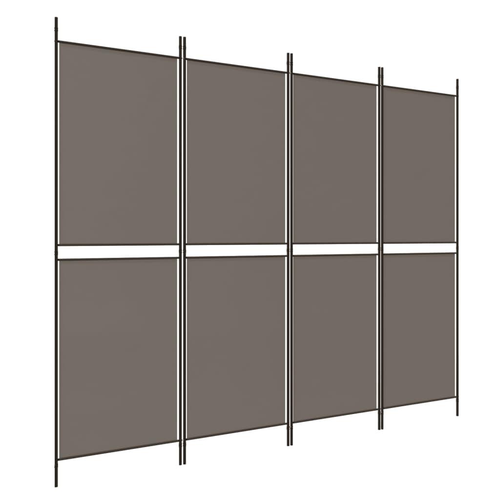 4-Panel Room Divider Anthracite 78.7"x70.9" Fabric at Set Shop and Smile