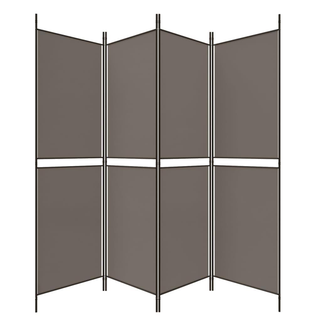 4-Panel Room Divider Anthracite 78.7"x70.9" Fabric at Set Shop and Smile