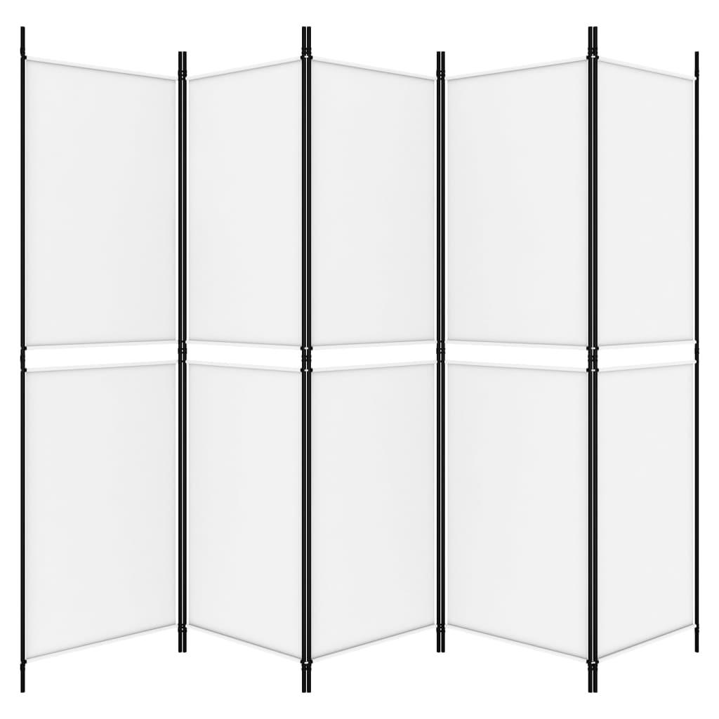 5-Panel Room Divider White 98.4"x70.9" Fabric at Set Shop and Smile