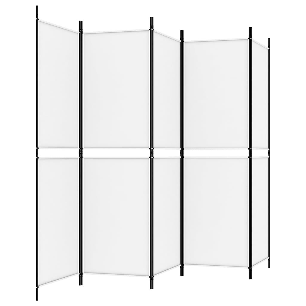 5-Panel Room Divider White 98.4"x70.9" Fabric at Set Shop and Smile