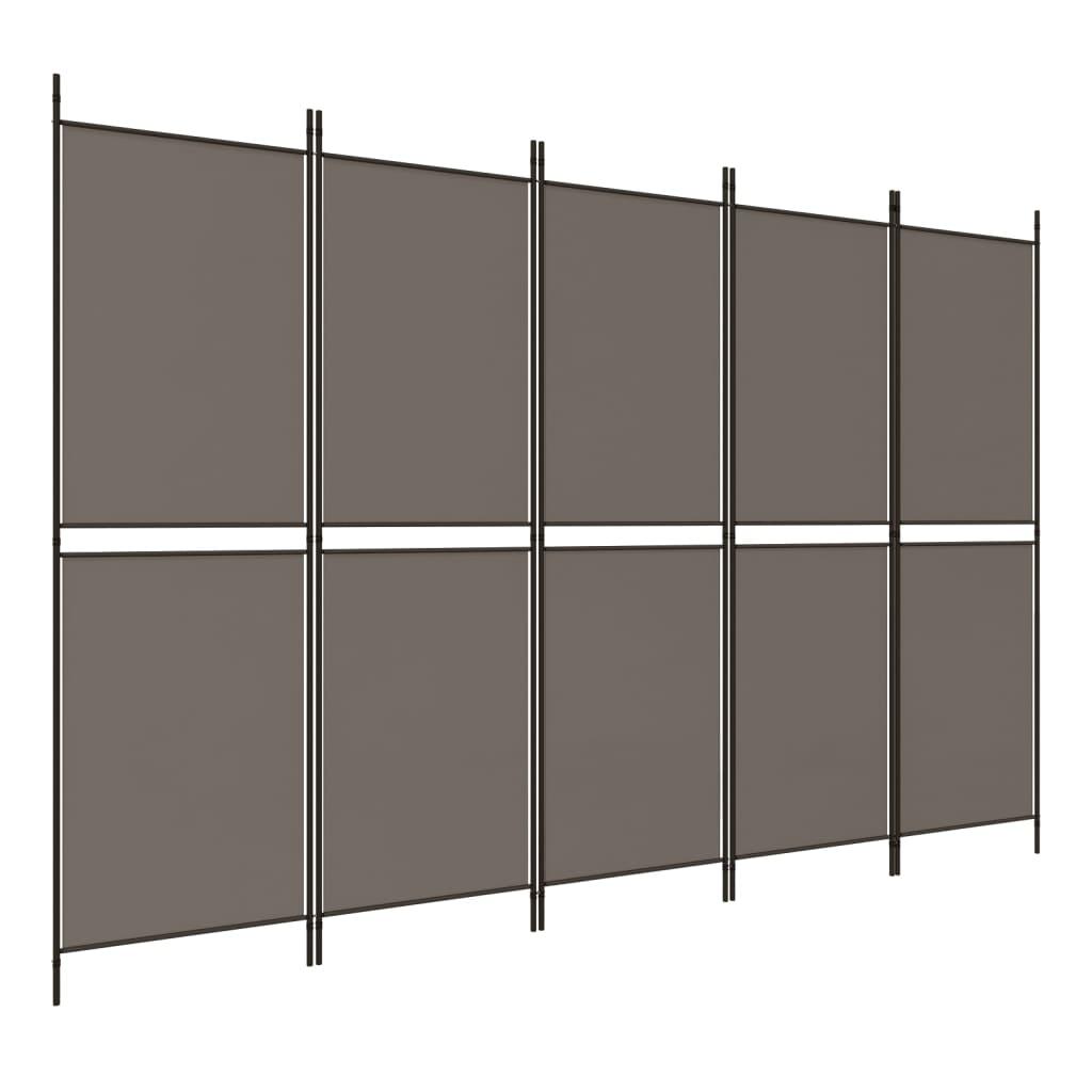 5-Panel Room Divider Anthracite 98.4"x70.9" Fabric at Set Shop and Smile