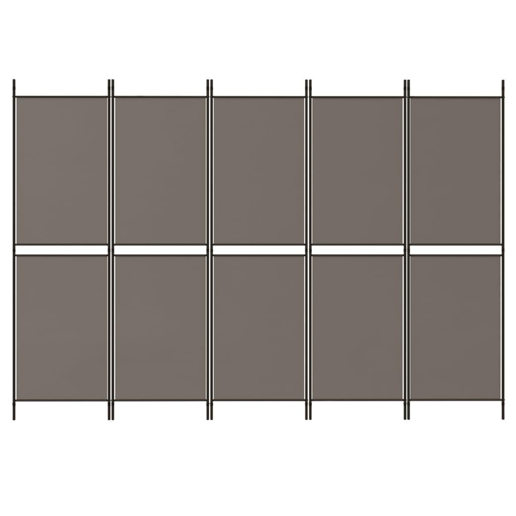 5-Panel Room Divider Anthracite 98.4"x70.9" Fabric at Set Shop and Smile