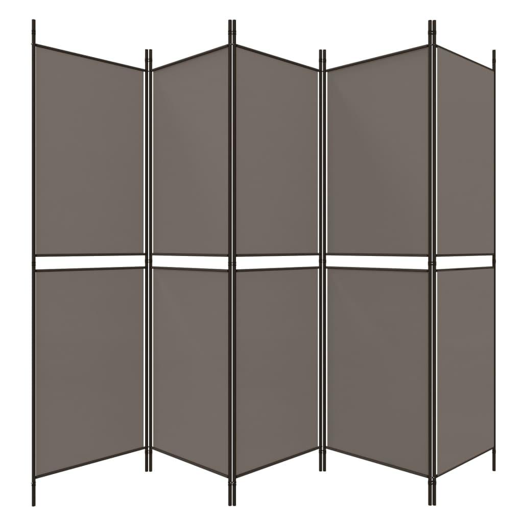 5-Panel Room Divider Anthracite 98.4"x70.9" Fabric at Set Shop and Smile