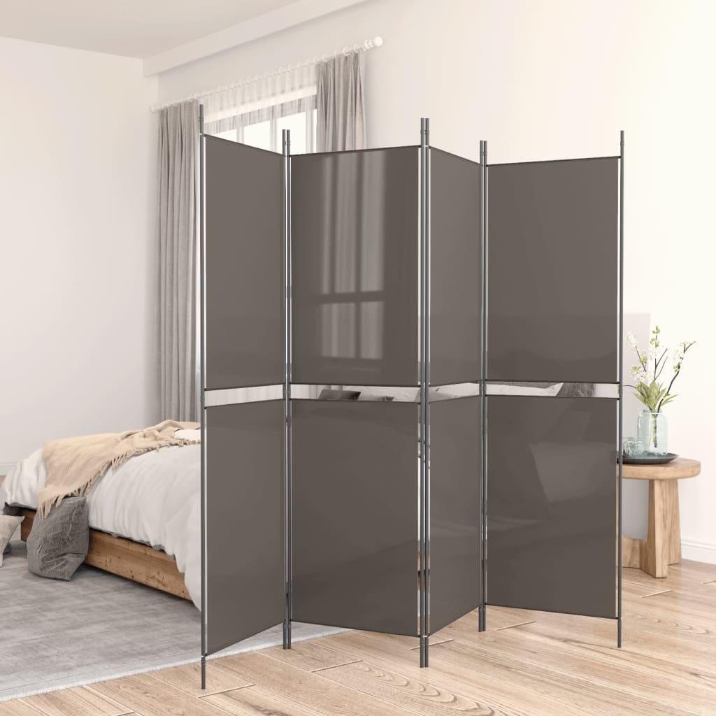 5-Panel Room Divider Anthracite 98.4"x70.9" Fabric at Set Shop and Smile