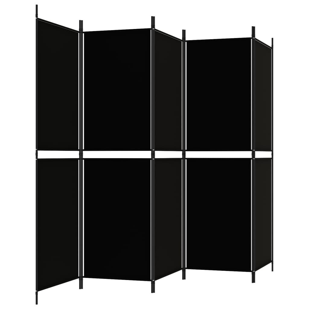 5-Panel Room Divider Black 98.4"x70.9" Fabric at Set Shop and Smile