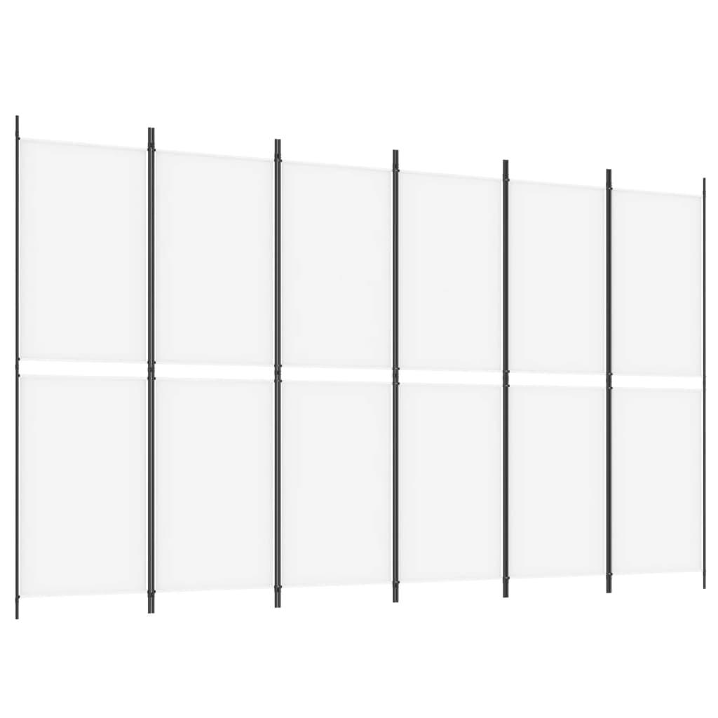 6-Panel Room Divider White 118.1"x70.9" Fabric at Set Shop and Smile