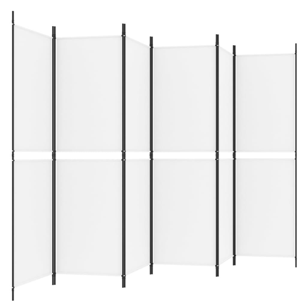 6-Panel Room Divider White 118.1"x70.9" Fabric at Set Shop and Smile