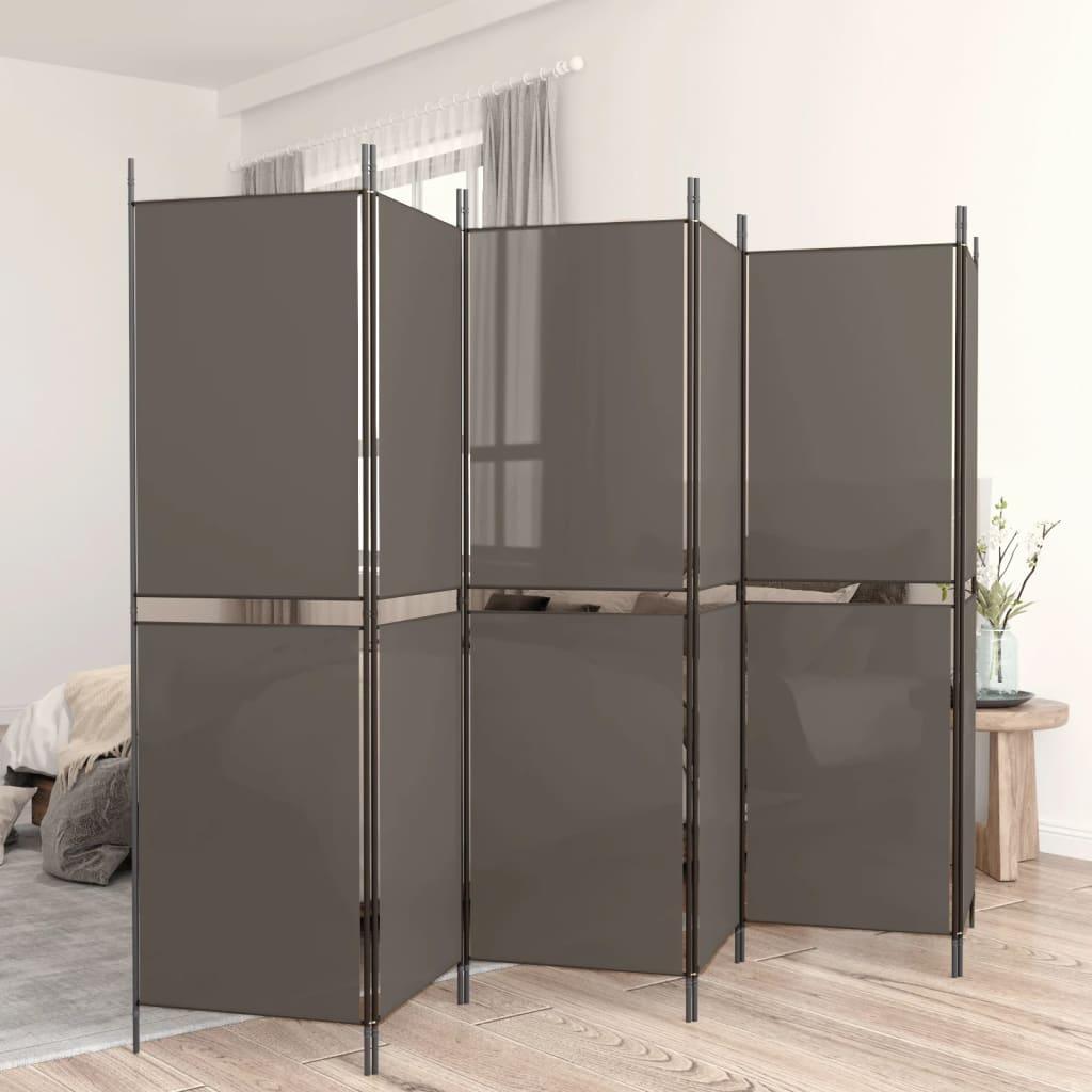 6-Panel Room Divider Anthracite 118.1"x70.9" Fabric at Set Shop and Smile