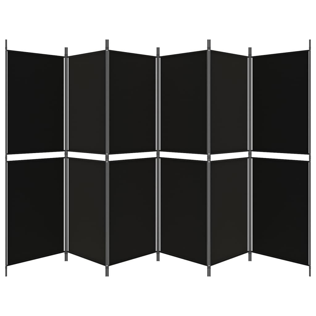 6-Panel Room Divider Black 118.1"x70.9" Fabric at Set Shop and Smile