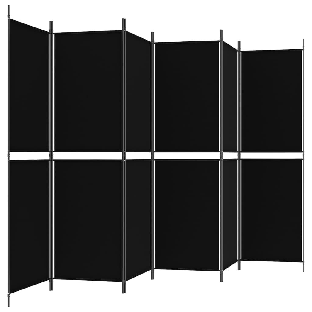 6-Panel Room Divider Black 118.1"x70.9" Fabric at Set Shop and Smile