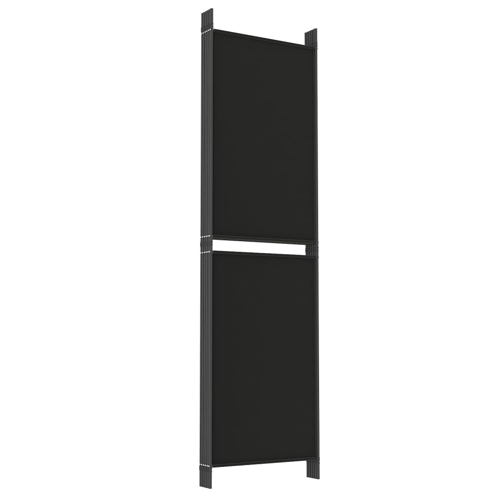 6-Panel Room Divider Black 118.1"x70.9" Fabric at Set Shop and Smile