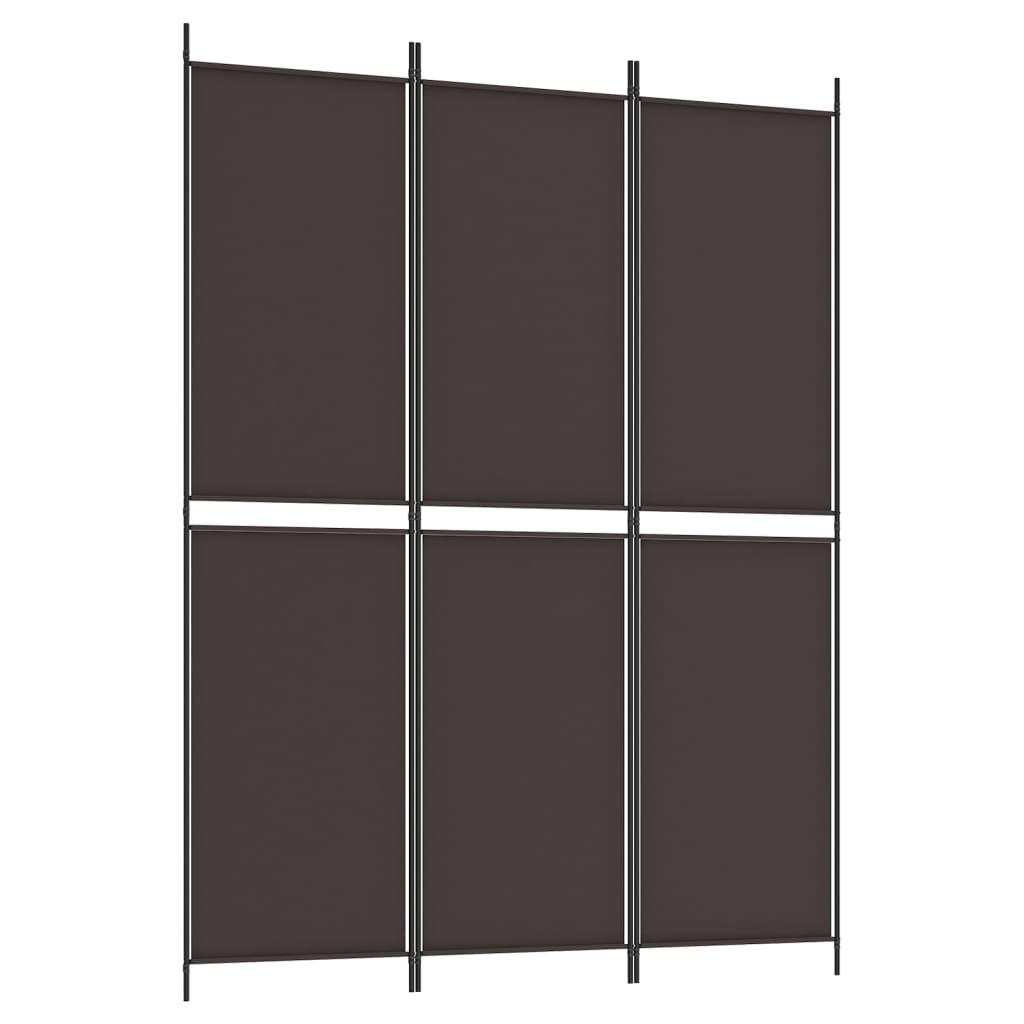3-Panel Room Divider Brown 59.1"x78.7" Fabric at Set Shop and Smile