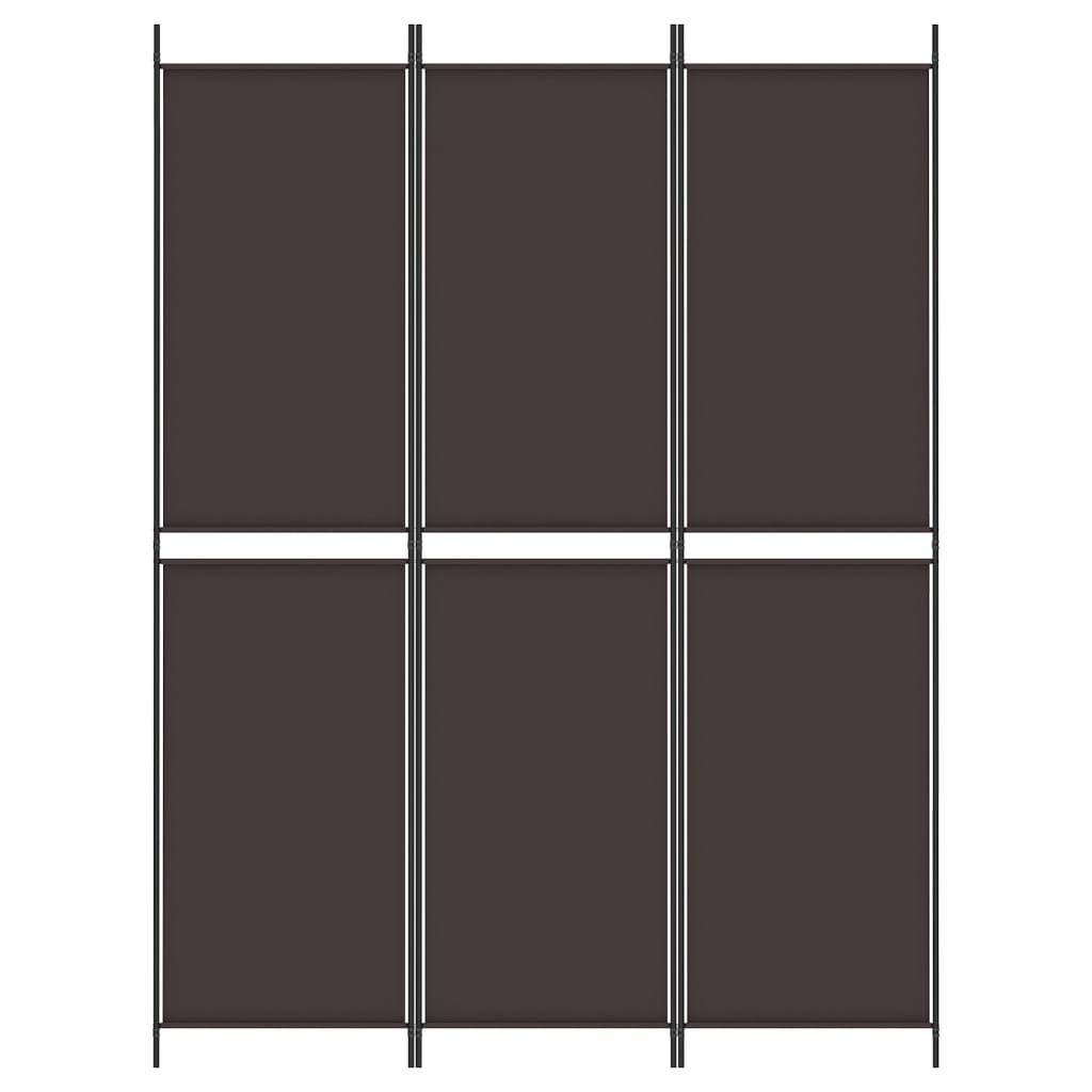 3-Panel Room Divider Brown 59.1"x78.7" Fabric at Set Shop and Smile