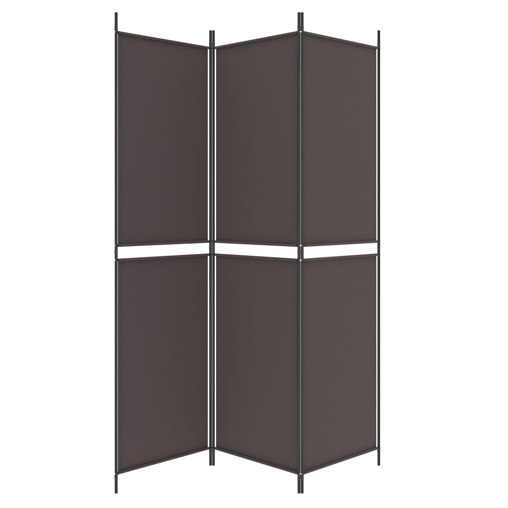 3-Panel Room Divider Brown 59.1"x78.7" Fabric at Set Shop and Smile