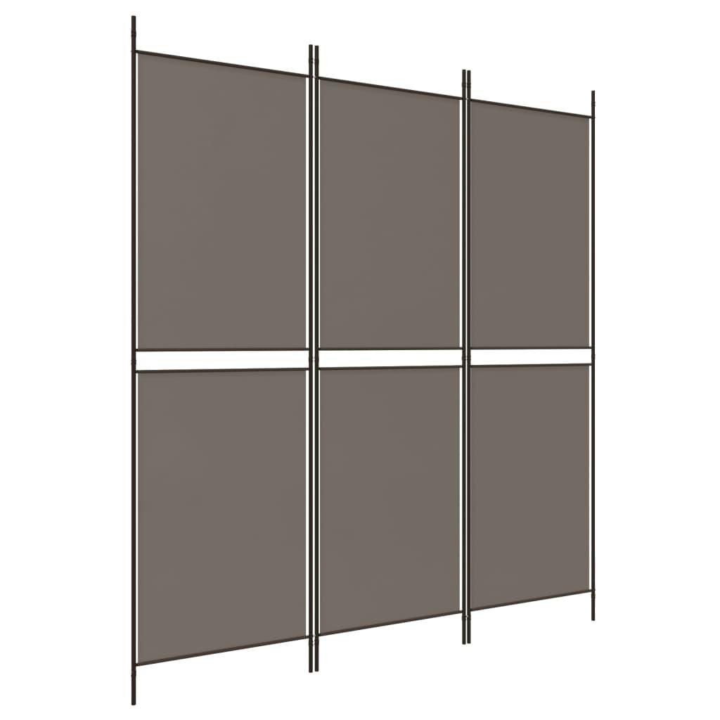 3-Panel Room Divider Anthracite 59.1"x78.7" Fabric at Set Shop and Smile