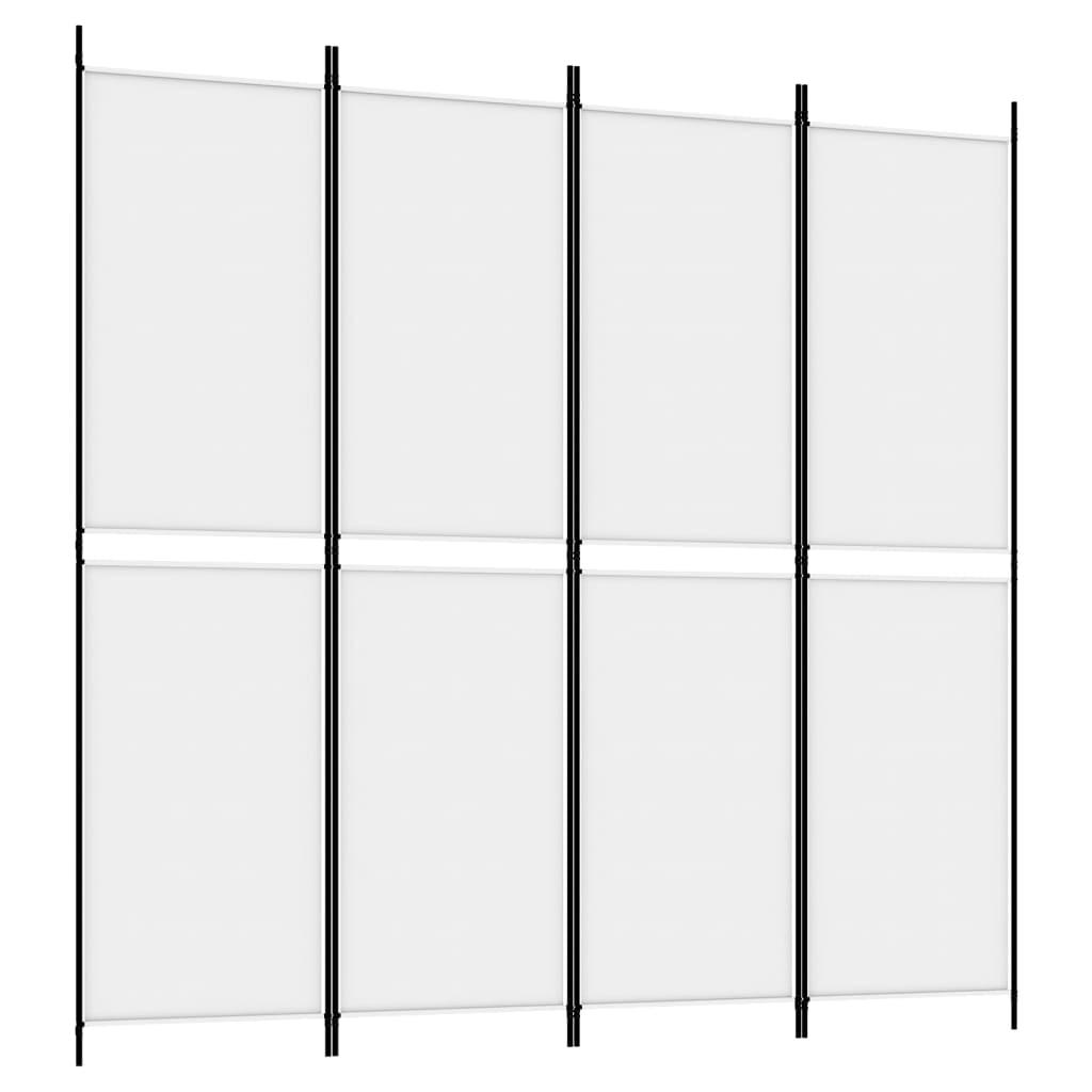 4-Panel Room Divider White 78.7"x78.7" Fabric at Set Shop and Smile
