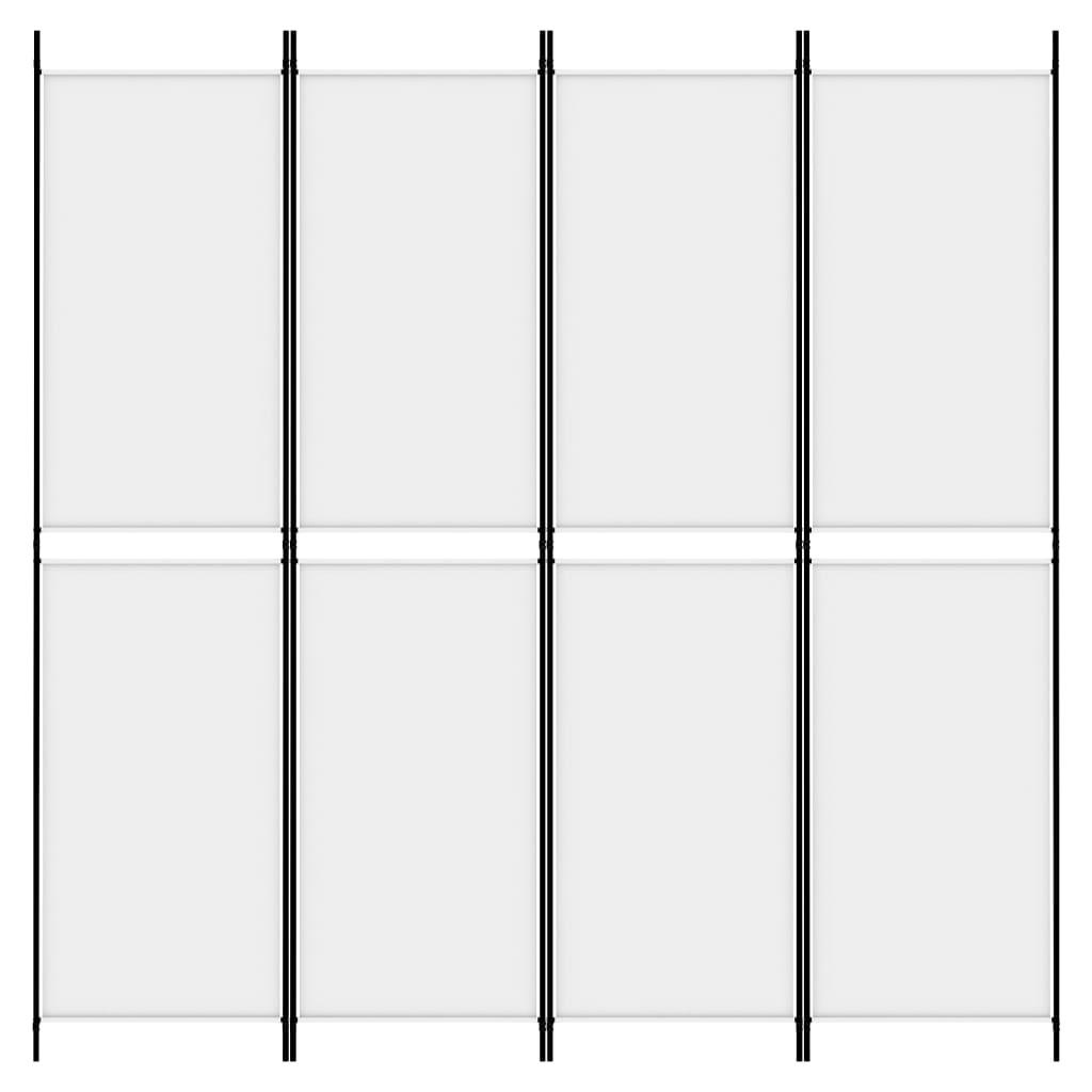4-Panel Room Divider White 78.7"x78.7" Fabric at Set Shop and Smile