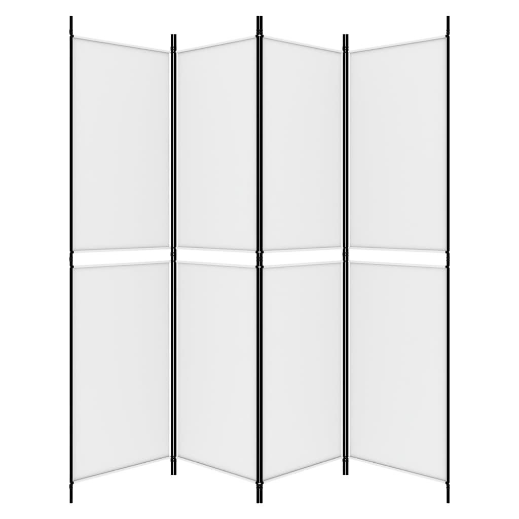 4-Panel Room Divider White 78.7"x78.7" Fabric at Set Shop and Smile