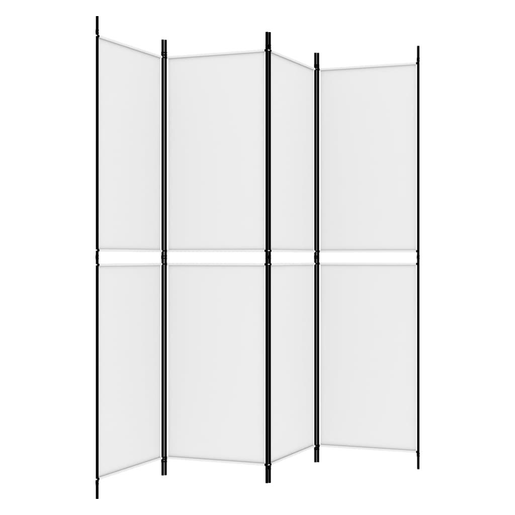 4-Panel Room Divider White 78.7"x78.7" Fabric at Set Shop and Smile