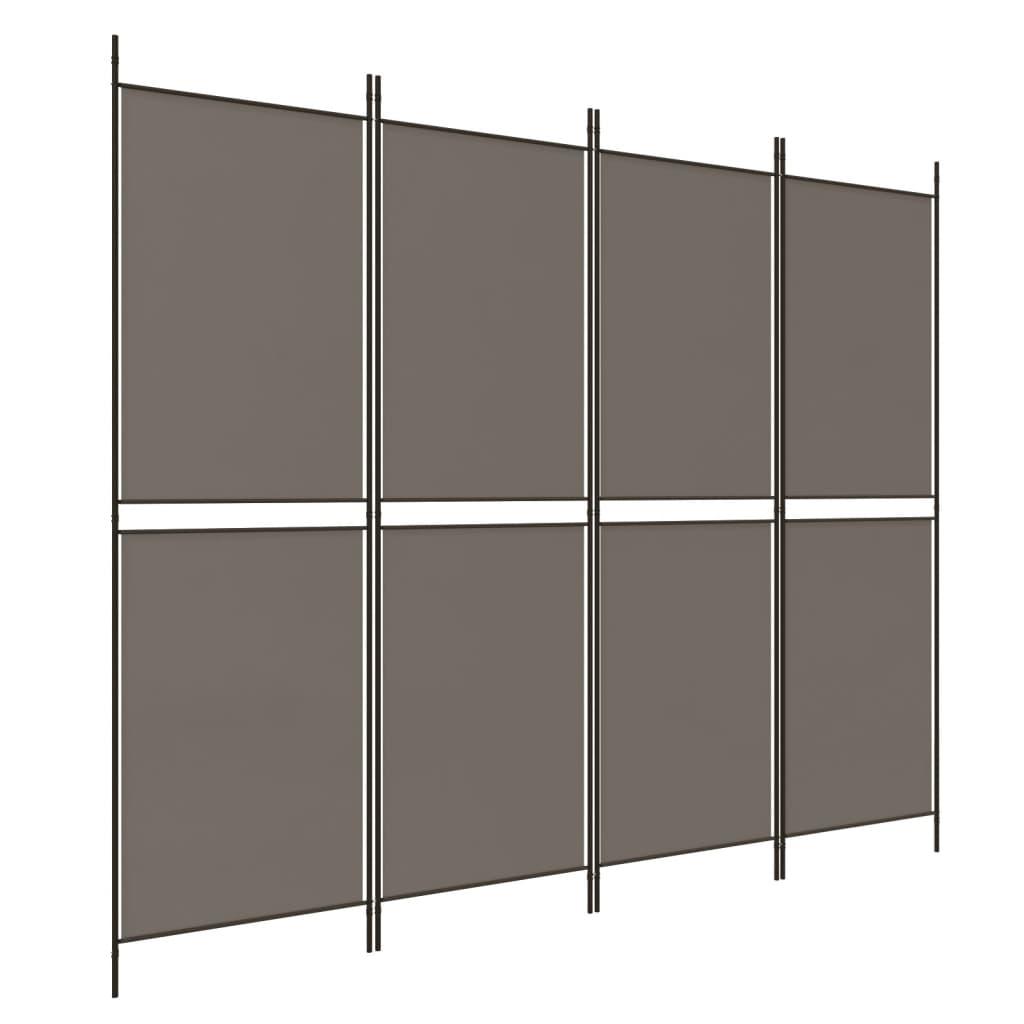 4-Panel Room Divider Anthracite 78.7"x78.7" Fabric at Set Shop and Smile
