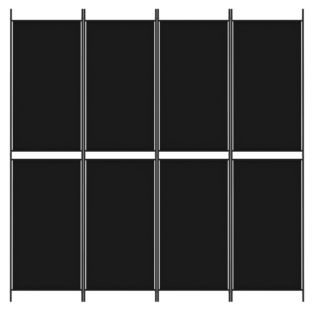 4-Panel Room Divider Black 78.7"x78.7" Fabric at Set Shop and Smile
