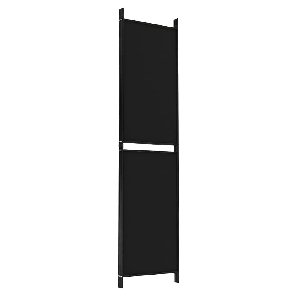 4-Panel Room Divider Black 78.7"x78.7" Fabric at Set Shop and Smile