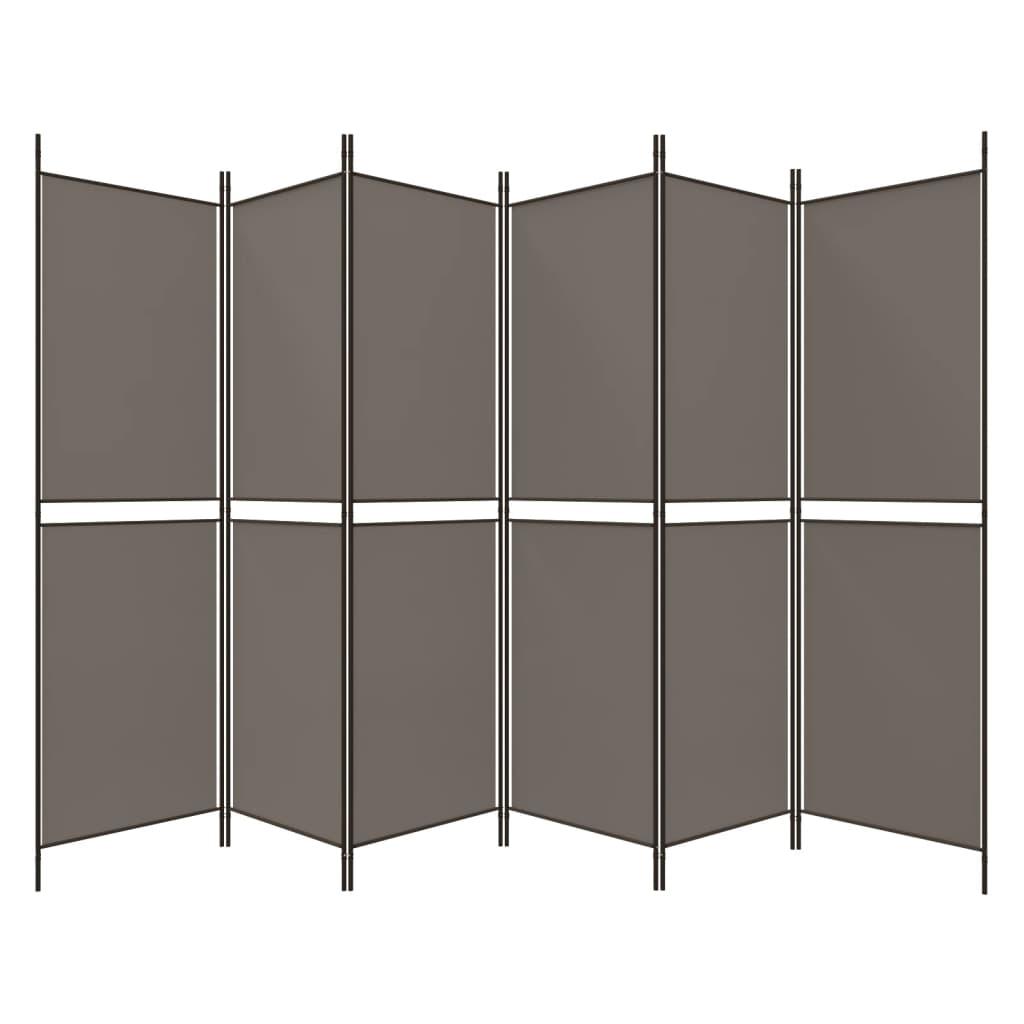 6-Panel Room Divider Anthracite 118.1"x78.7" Fabric at Set Shop and Smile