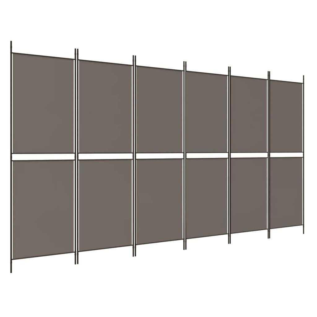 6-Panel Room Divider Anthracite 118.1"x86.6" Fabric at Set Shop and Smile