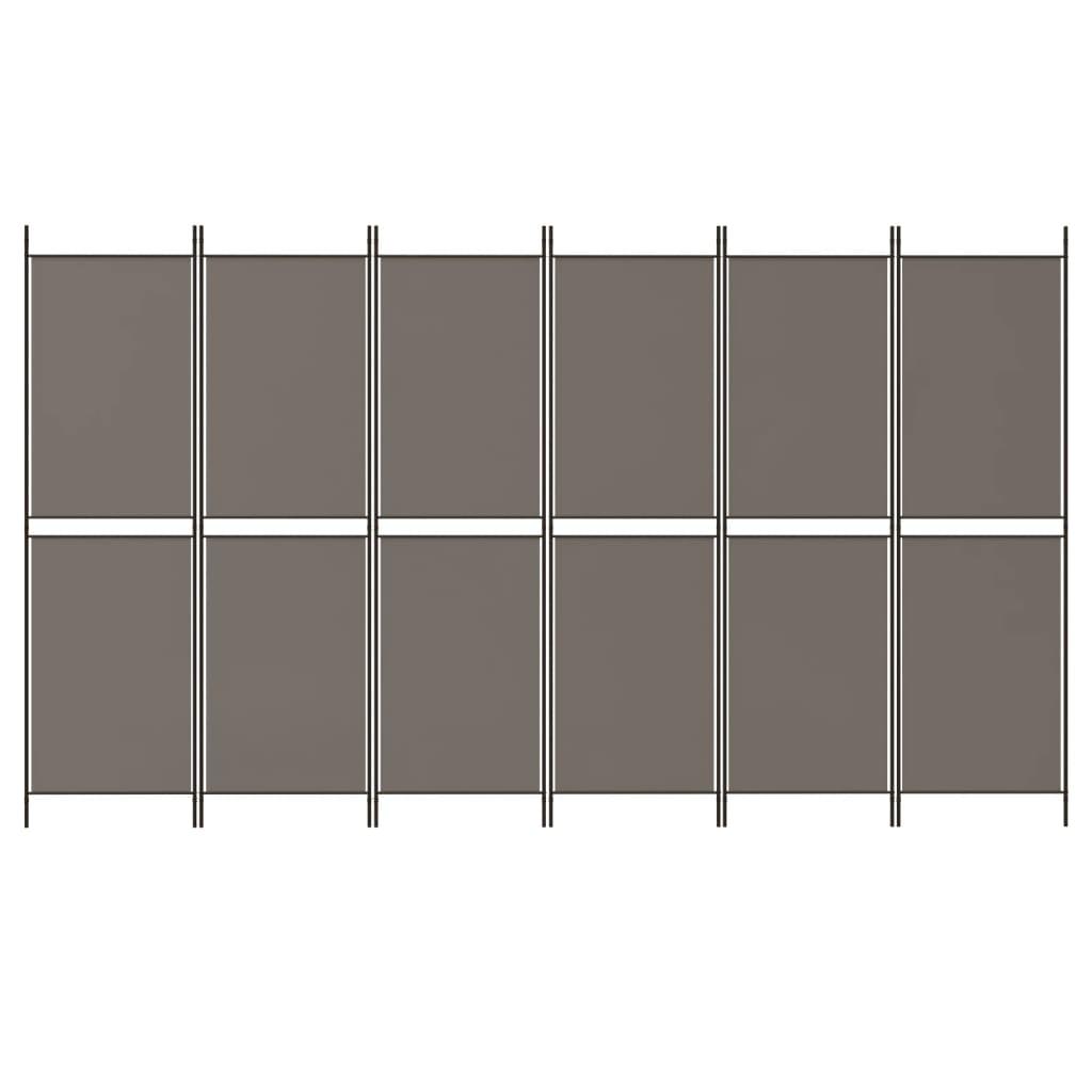 6-Panel Room Divider Anthracite 118.1"x86.6" Fabric at Set Shop and Smile